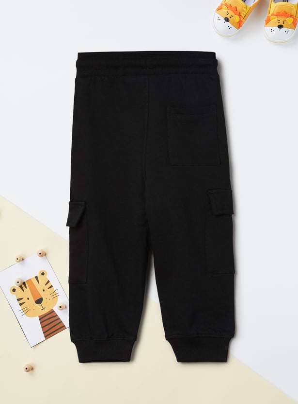 Boys Solid Knit Cargo Joggers