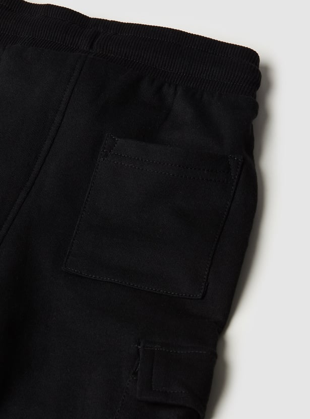 Boys Solid Knit Cargo Joggers