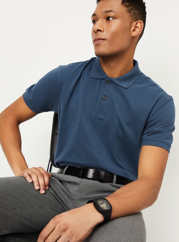 Men Solid Polo T-shirt