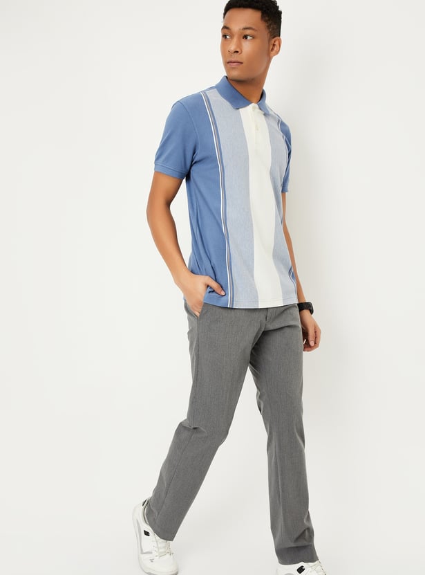 Men Striped Polo T-shirt