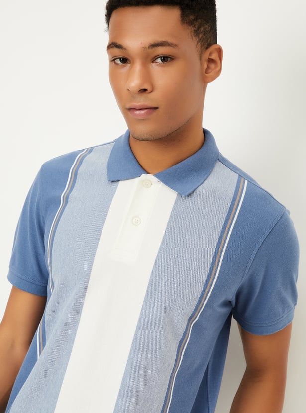 Men Striped Polo T-shirt