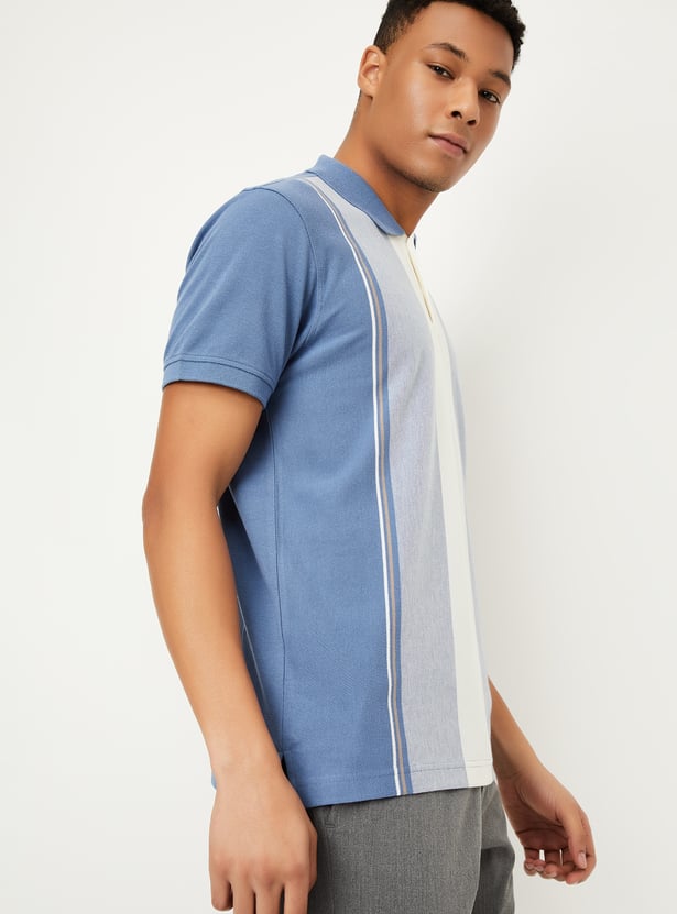 Men Striped Polo T-shirt