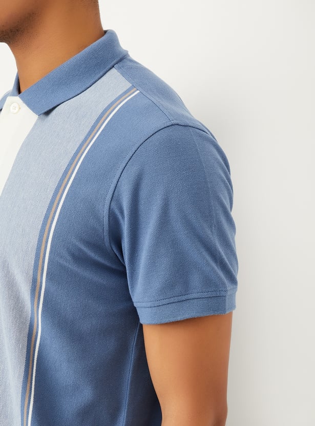 Men Striped Polo T-shirt