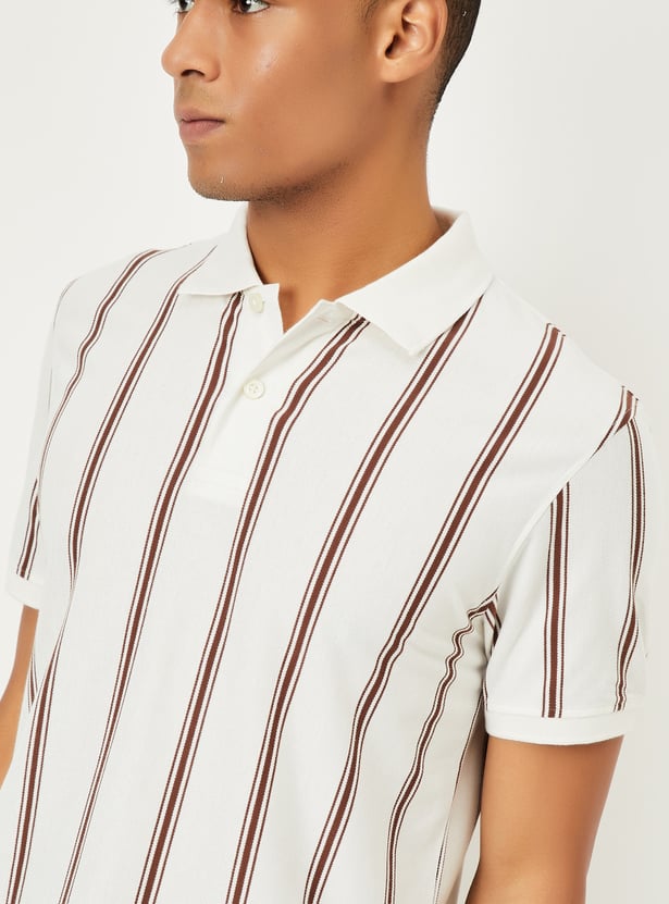 Men Striped Polo T-shirt