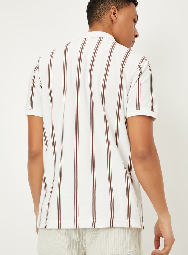 Men Striped Polo T-shirt