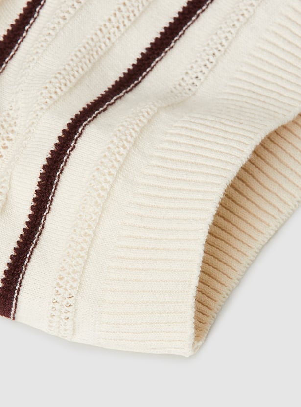 Boys Knit Striped Polo T-shirt