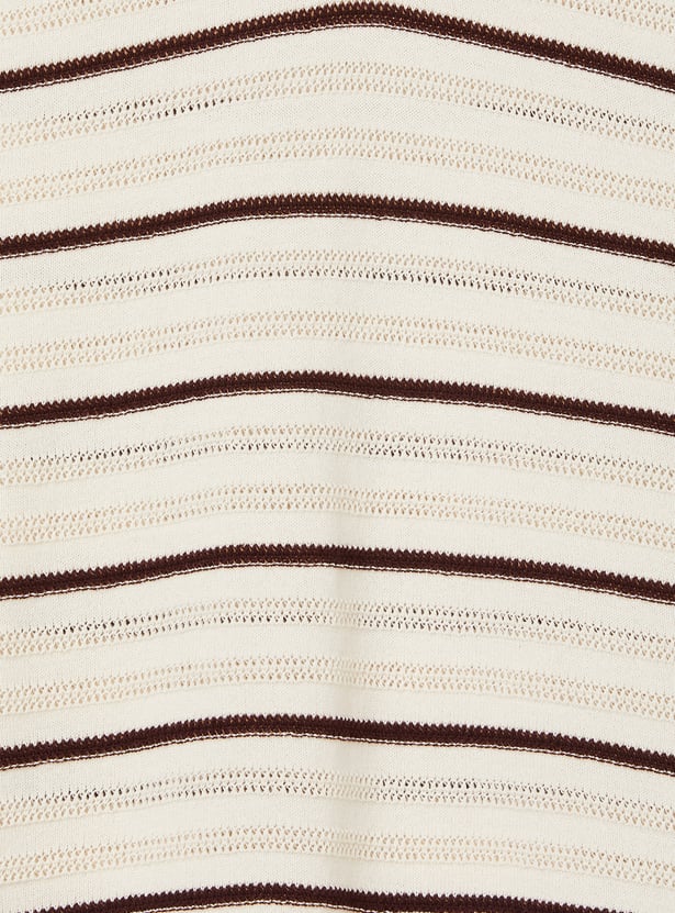 Boys Knit Striped Polo T-shirt