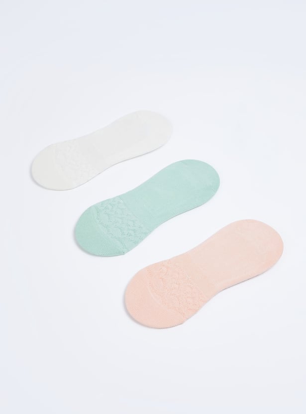 Women Patterned No Show Socks - Pack of 3