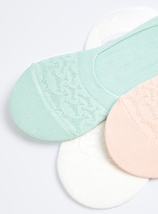 Women Patterned No Show Socks - Pack of 3