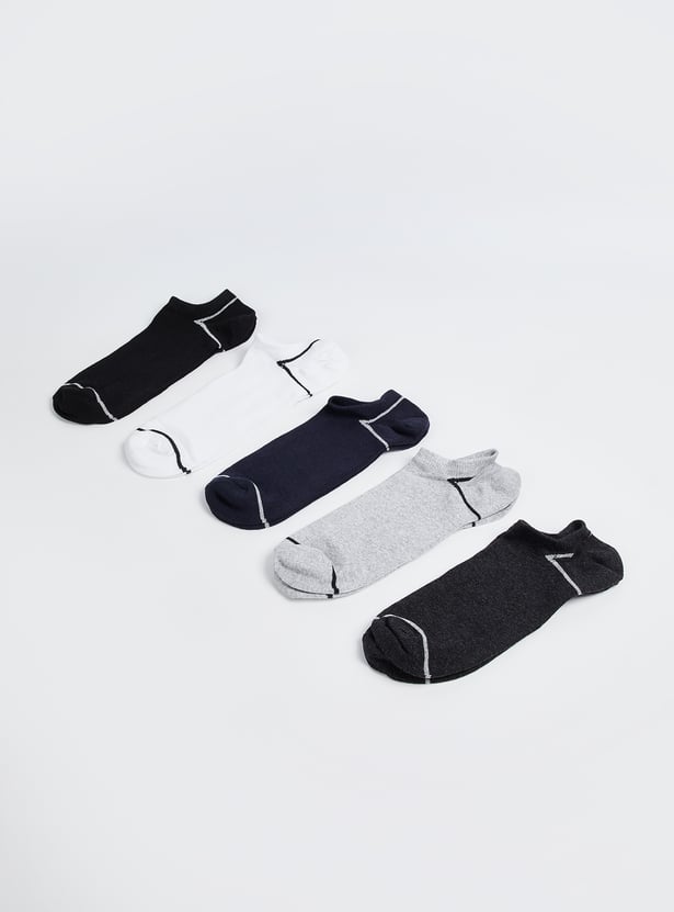 Men Striped No Show Socks - Pack of 5