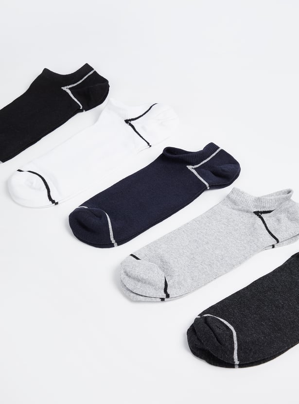 Men Striped No Show Socks - Pack of 5