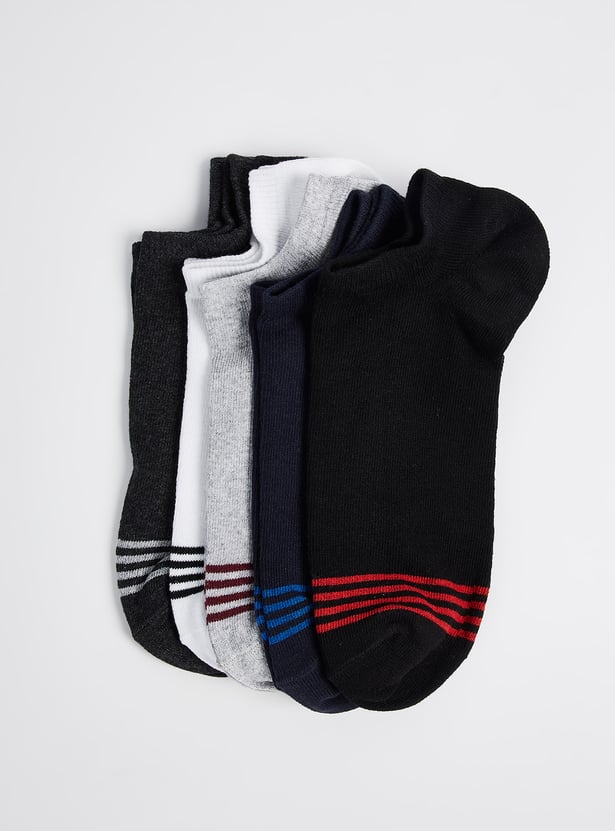 Men Striped No Show Socks - Pack of 5