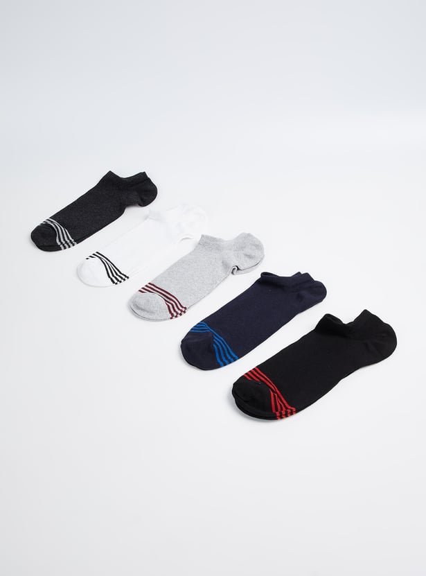Men Striped No Show Socks - Pack of 5