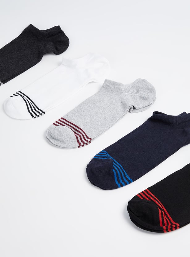 Men Striped No Show Socks - Pack of 5