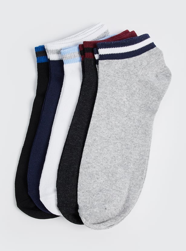 Men Striped Ankle-length Socks - Pack of 5