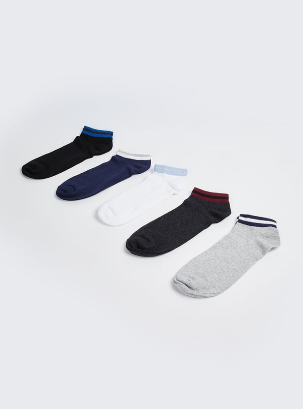 Buy Men Striped Ankle-length Socks Pack of Online at just Rs