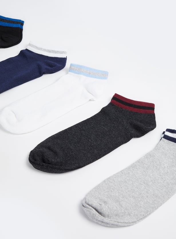 Men Striped Ankle-length Socks - Pack of 5