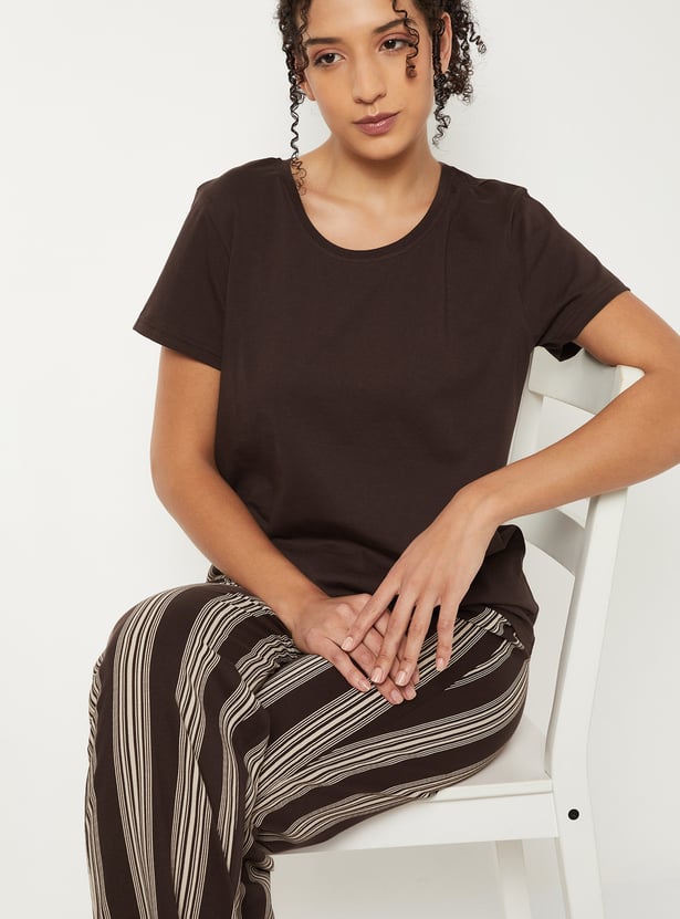 Women Striped PJ Set