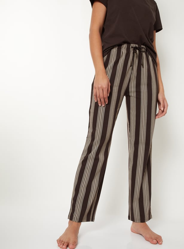 Women Striped PJ Set