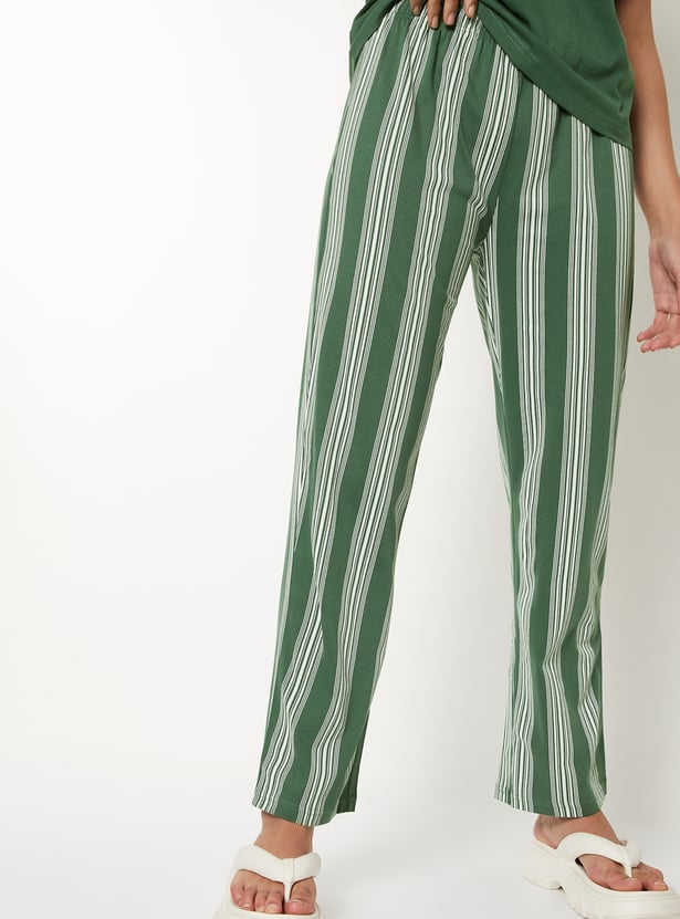 Women Striped PJ Set