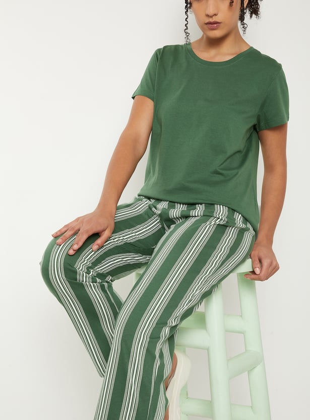 Women Striped PJ Set