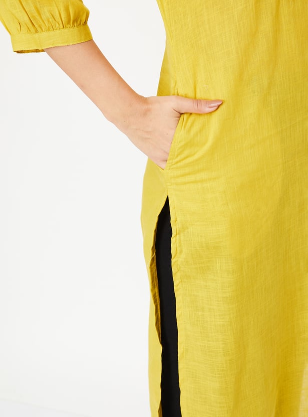 Women Liva Rayon Green Schiffli Embroidered Kurta main image 0