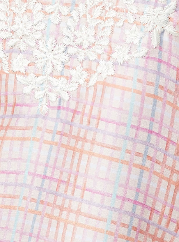 Women Checked Straight Kurta