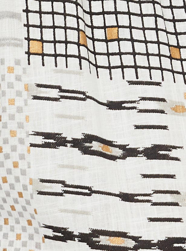 Women's White Printed Straight Kurta