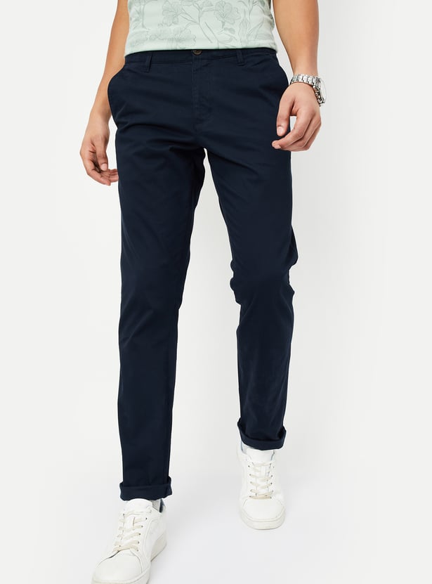 Men Solid Slim Fit Chinos