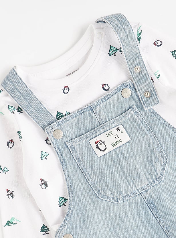 Boys Denim Dungaree with T-shirt