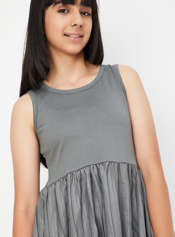 Buy Girls Pleated Dress with T-shirt Online at just Rs. 899.0