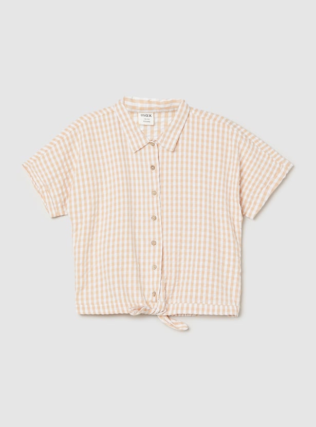 Girls Seersucker Striped Top