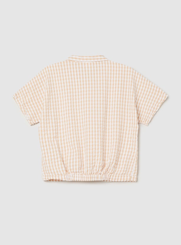 Girls Seersucker Striped Top