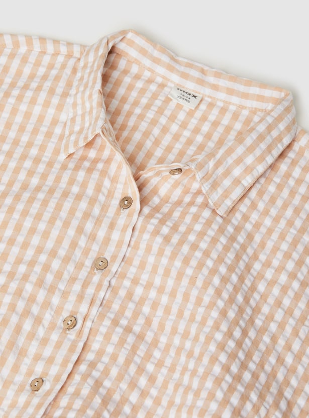 Girls Seersucker Striped Top