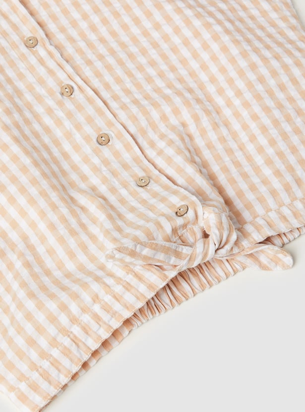 Girls Seersucker Striped Top