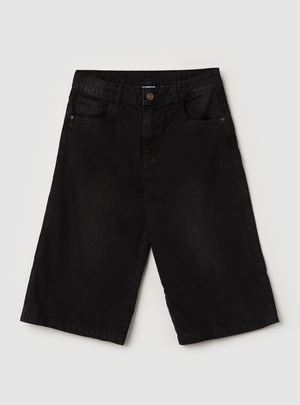 Boys Solid Denim Jorts