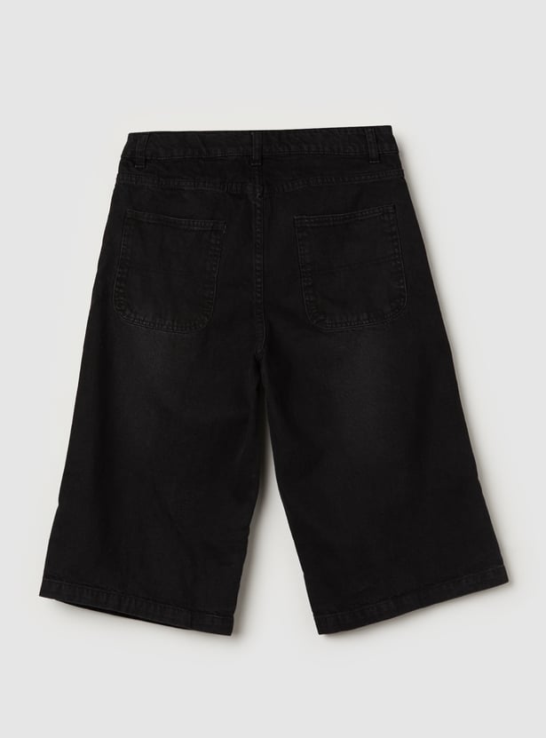 Boys Solid Denim Jorts