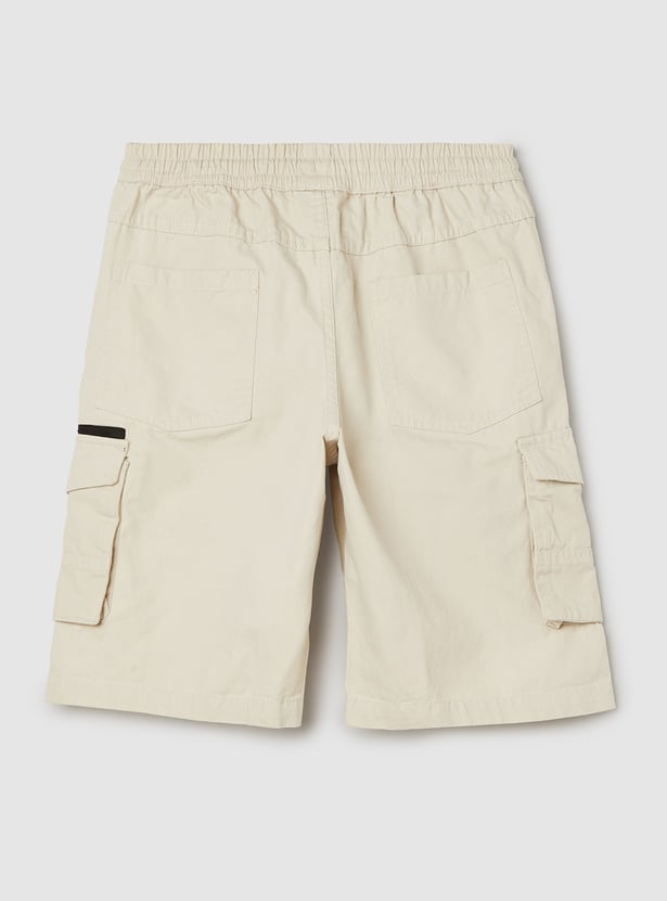Boys Solid Cargo Shorts