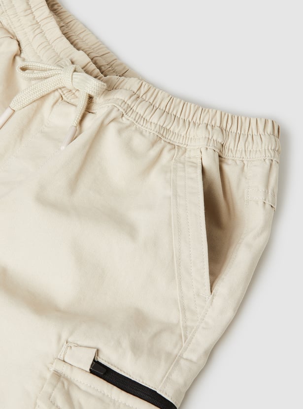 Boys Solid Cargo Shorts