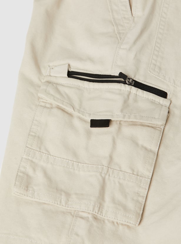 Boys Solid Cargo Shorts