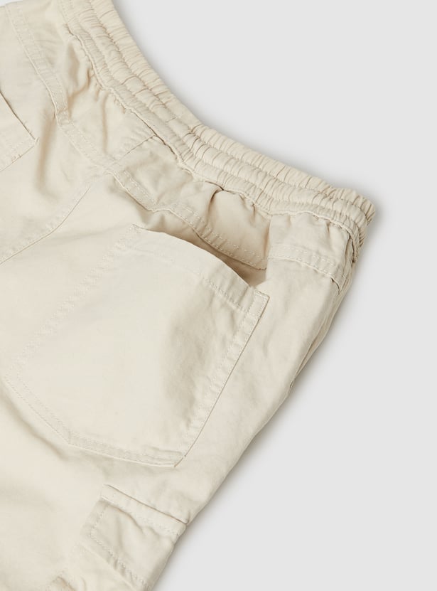Boys Solid Cargo Shorts