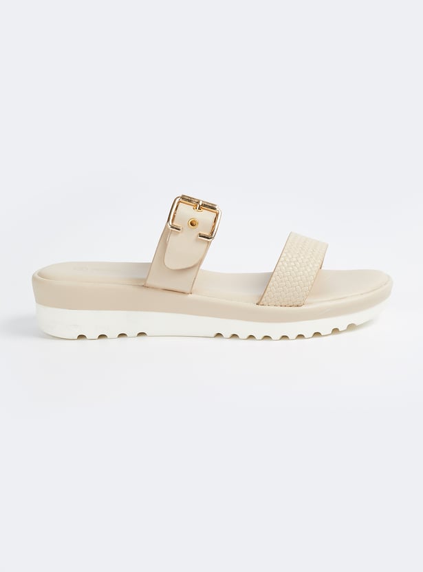 Women Double Strap Flatforms