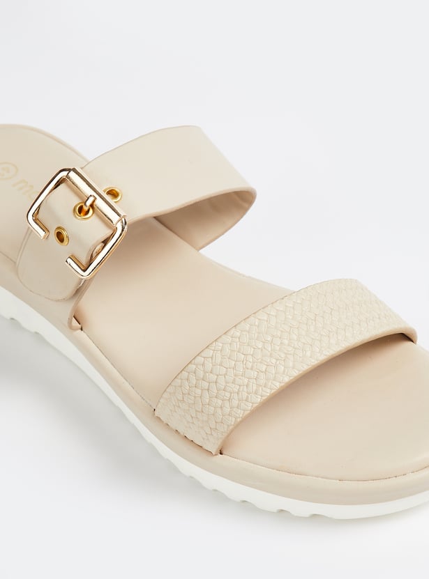 Women Double Strap Flatforms