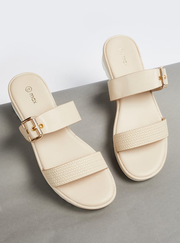 Women Double Strap Flatforms