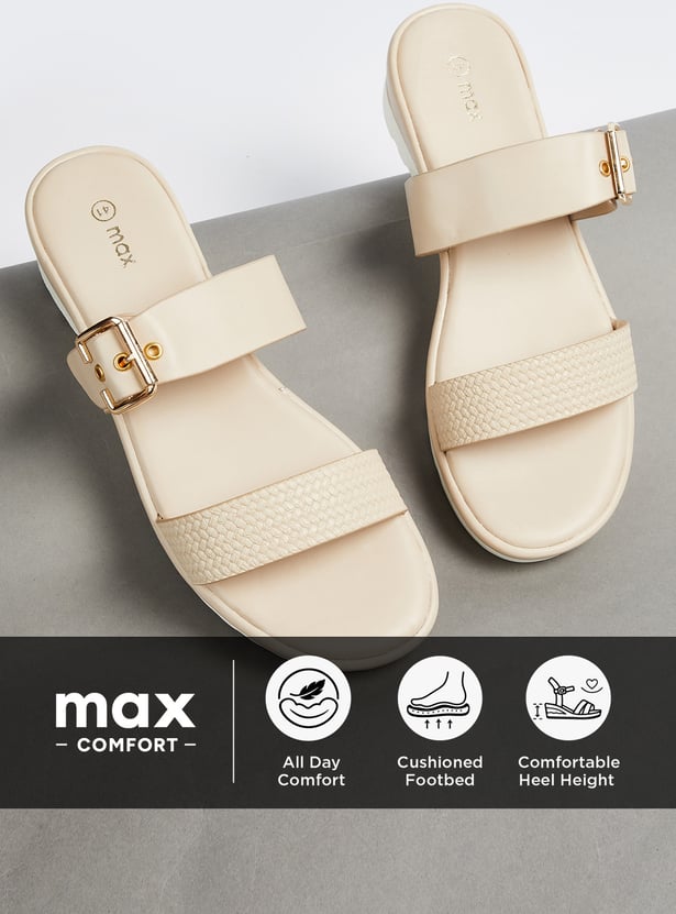 Women Double Strap Flatforms