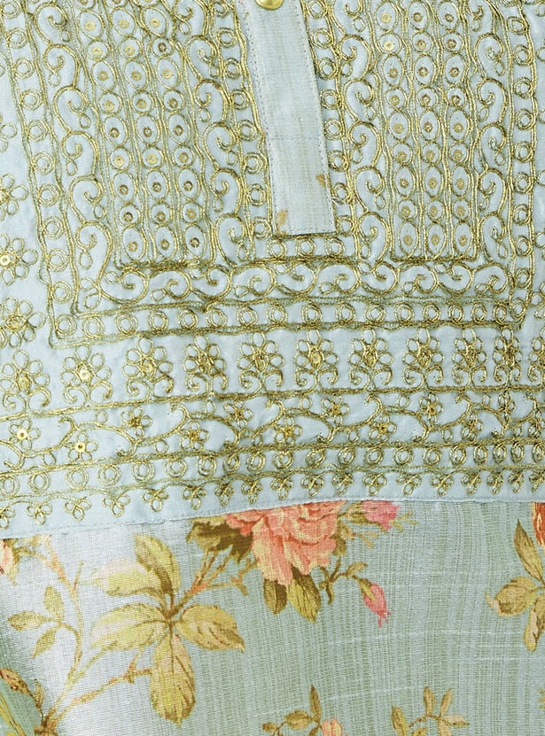 Women Embroidered Yoke Straight Kurta