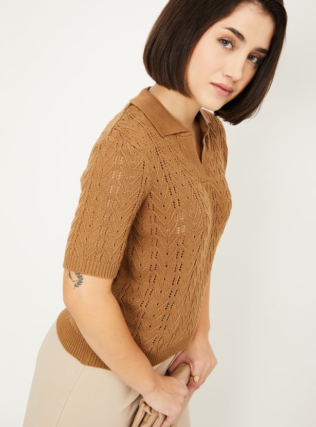トップス feels. RESORT CROCHET POLO SHIRT BROWN RESORT CROCHET POLO SHIRT BROWN – FEELS.