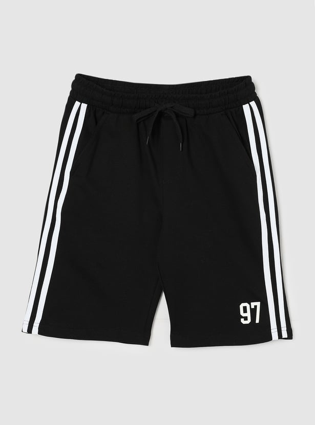 Boys Side Striped Knit Shorts