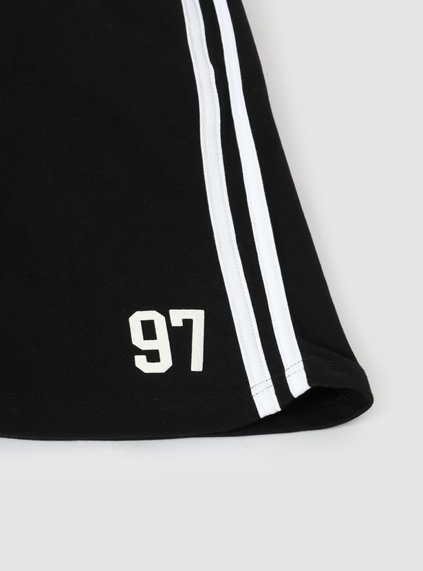 Boys Side Striped Knit Shorts