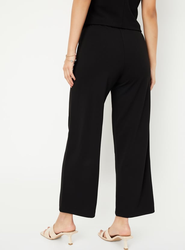 Women Solid Wide-Leg Trousers